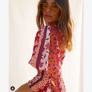 NEVER FULLY DRESSED Dakota patchwork crepe midi dr